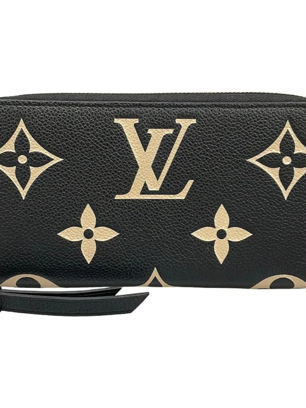 LOUIS VUITTON Zippy Wallet M80481 Black Beige Bicolor Monogram Amplant
